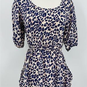 XXI Leopard Print Dress with Purple and Tan Accents, S